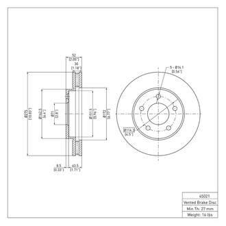 R1 Concepts® - eLINE Series Plain Brake Rotors
