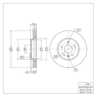R1 Concepts® - eLINE Series Plain Brake Rotors