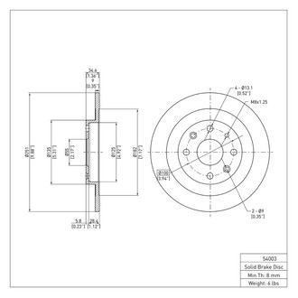 R1 Concepts® - eLINE™ Plain 1-Piece Brake Rotor