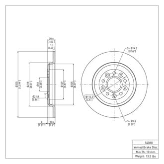 R1 Concepts® - eLINE Series Plain Brake Rotors
