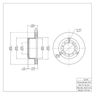 R1 Concepts® - eLINE™ Plain 1-Piece Rear Brake Rotor
