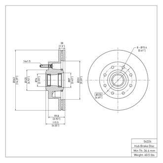R1 Concepts® - eLINE™ Plain 1-Piece Front Brake Rotor