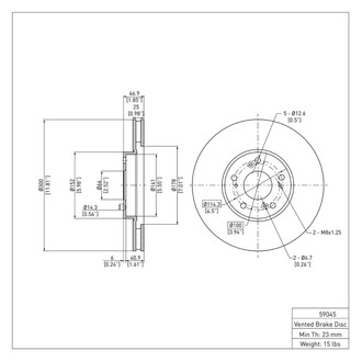 R1 Concepts® - eLINE™ Plain 1-Piece Front Brake Rotor