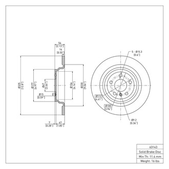 R1 Concepts® - eLINE™ Plain 1-Piece Rear Brake Rotor