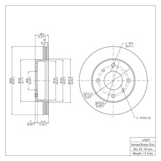 R1 Concepts® - eLINE™ Plain 1-Piece Front Brake Rotor