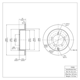R1 Concepts® - eLINE™ Plain 1-Piece Rear Brake Rotor