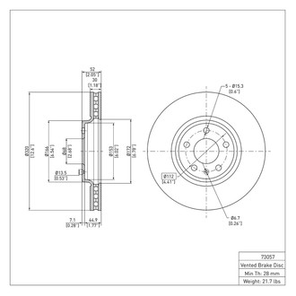 R1 Concepts® - eLINE™ Plain 1-Piece Front Brake Rotor