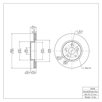 R1 Concepts® - eLINE™ Plain 1-Piece Brake Rotor