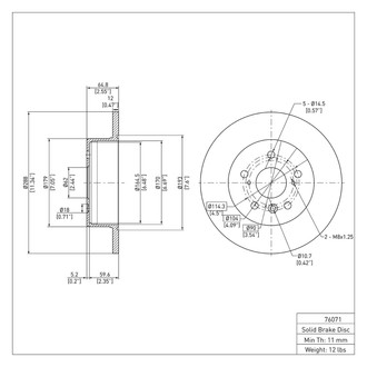 R1 Concepts® - eLINE™ Plain 1-Piece Rear Brake Rotor