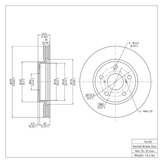 R1 Concepts® - eLINE™ Plain 1-Piece Front Brake Rotor