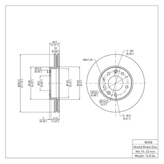R1 Concepts® - eLINE™ Plain 1-Piece Front Brake Rotor