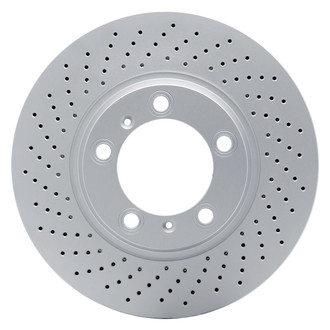 R1 Concepts® - Carbon GEOMET™ Drilled 1-Piece Front Driver Side Brake Rotor