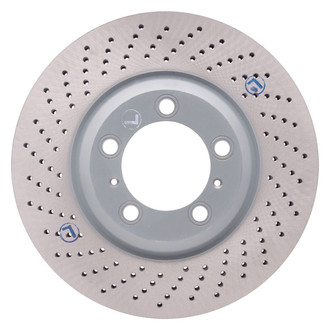R1 Concepts® - Carbon GEOMET™ Drilled 1-Piece Front Driver Side Brake Rotor