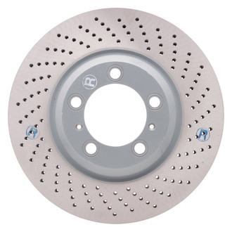 R1 Concepts® - Carbon GEOMET™ Drilled 1-Piece Front Passenger Side Brake Rotor