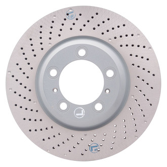R1 Concepts® - Carbon GEOMET™ Drilled 1-Piece Front Driver Side Brake Rotor