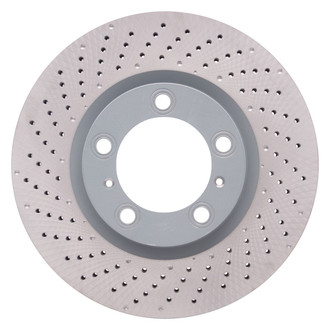 R1 Concepts® - Carbon GEOMET™ Drilled 1-Piece Front Driver Side Brake Rotor