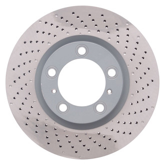 R1 Concepts® - Carbon GEOMET™ Drilled 1-Piece Front Passenger Side Brake Rotor