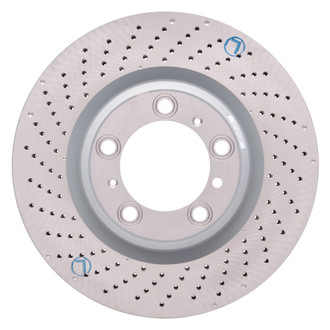 R1 Concepts® - Carbon GEOMET™ Drilled 1-Piece Rear Driver Side Brake Rotor