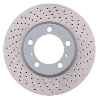 R1 Concepts® - Carbon GEOMET™ Drilled 1-Piece Front Passenger Side Brake Rotor