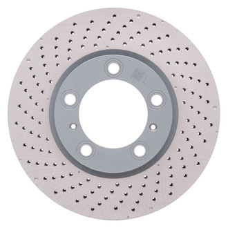 R1 Concepts® - Carbon GEOMET™ Drilled 1-Piece Front Driver Side Brake Rotor