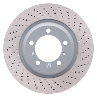 R1 Concepts® - Carbon GEOMET™ Drilled 1-Piece Front Passenger Side Brake Rotor