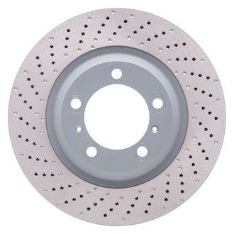 R1 Concepts® - Carbon GEOMET™ Drilled 1-Piece Front Driver Side Brake Rotor