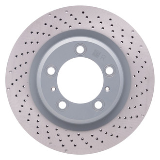 R1 Concepts® - Carbon GEOMET™ Drilled 1-Piece Rear Passenger Side Brake Rotor