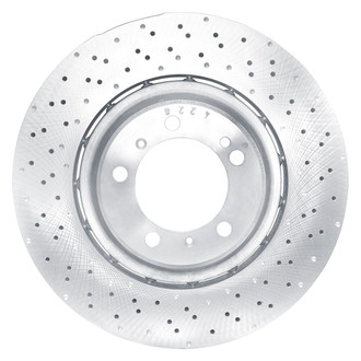 R1 Concepts® - Carbon GEOMET™ Drilled 1-Piece Rear Passenger Side Brake Rotor