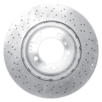 R1 Concepts® - Carbon GEOMET™ Drilled 1-Piece Rear Driver Side Brake Rotor