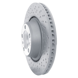 R1 Concepts® - Carbon GEOMET™ Drilled 1-Piece Rear Driver Side Brake Rotor