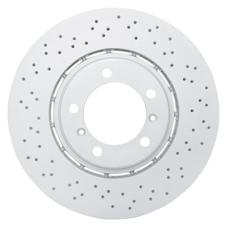 R1 Concepts® - Carbon GEOMET™ Drilled 1-Piece Front Driver Side Brake Rotor