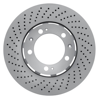 R1 Concepts® - Carbon GEOMET™ Drilled 1-Piece Front Driver Side Brake Rotor