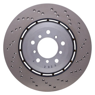 R1 Concepts® - Carbon GEOMET™ Drilled 1-Piece Front Passenger Side Brake Rotor