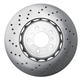 R1 Concepts® - GEO-Carbon™ Drilled 1-Piece Front Driver Side Brake Rotor