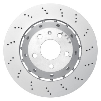 R1 Concepts® PXP-73049DA - Carbon GEOMET™ Drilled 1-Piece Rear Passenger Side Brake Rotor