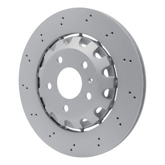 R1 Concepts® PXP-73089A - Carbon GEOMET™ Drilled 1-Piece Rear Brake Rotor