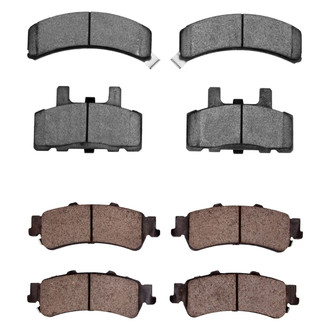 R1 Concepts® - Super Heavy Duty Semi-Metallic Front and Rear Brake Pad Set