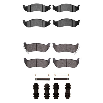 R1 Concepts® - Super Heavy Duty Semi-Metallic Front and Rear Brake Pad Set