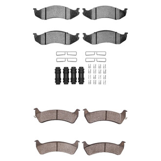 R1 Concepts® - Super Heavy Duty Semi-Metallic Front and Rear Brake Pad Set
