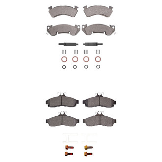 R1 Concepts® - Super Heavy Duty Semi-Metallic Front and Rear Brake Pad Set
