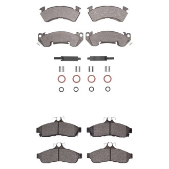 R1 Concepts® - Super Heavy Duty Semi-Metallic Front and Rear Brake Pad Set