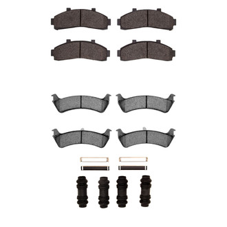 R1 Concepts® - Super Heavy Duty Semi-Metallic Front and Rear Brake Pad Set