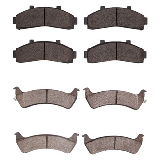 R1 Concepts® - Super Heavy Duty Semi-Metallic Front and Rear Brake Pad Set