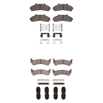 R1 Concepts® - Super Heavy Duty Semi-Metallic Front and Rear Brake Pad Set