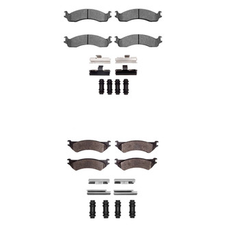 R1 Concepts® - Super Heavy Duty Semi-Metallic Front and Rear Brake Pad Set