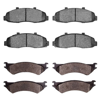 R1 Concepts® - Super Heavy Duty Semi-Metallic Front and Rear Brake Pad Set