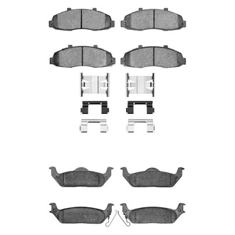 R1 Concepts® - Super Heavy Duty Semi-Metallic Front and Rear Brake Pad Set