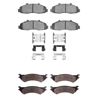 R1 Concepts® - Super Heavy Duty Semi-Metallic Front and Rear Brake Pad Set