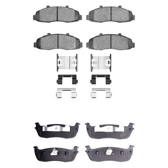 R1 Concepts® - Super Heavy Duty Semi-Metallic Front and Rear Brake Pad Set
