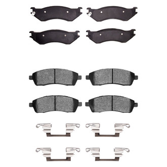 R1 Concepts® - Super Heavy Duty Semi-Metallic Front and Rear Brake Pad Set
